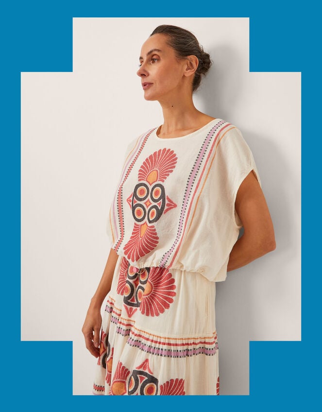 Devotion Twins Loki Jacquard Blouse, Ivory (IVORY), large
