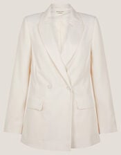 Ashley Double-Breasted Blazer, Ivory (IVORY), large