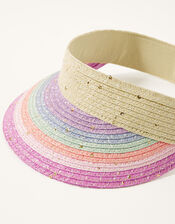 Rainbow Sparkle Straw Visor, , large