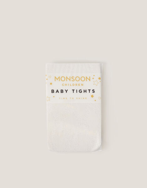 Baby Diamond Butterfly Tights, Ivory (IVORY), large