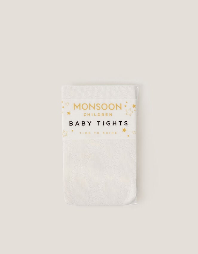 Baby Diamond Butterfly Tights, Ivory (IVORY), large