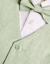 Three-Piece Waistcoat, Bow Tie and Short Sleeve Shirt Set, Green (GREEN), large
