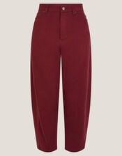 Leah Barrel Jeans, Red (BURGUNDY), large