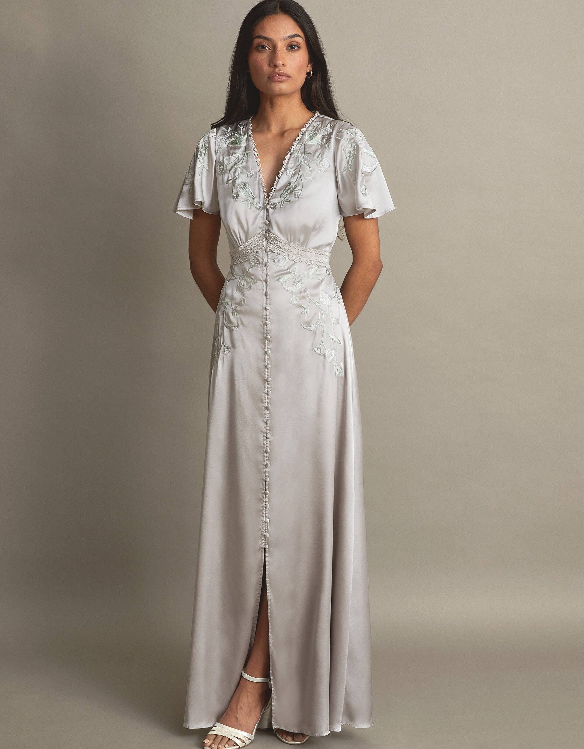 Monsoon silver bridesmaid dress outlet