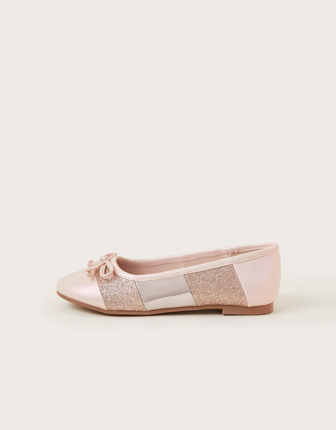 Glitter Block Ballet Flats, Pink (PINK), large
