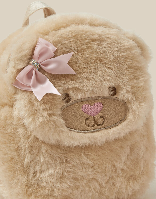 Fluffy Teddy Backpack, , large