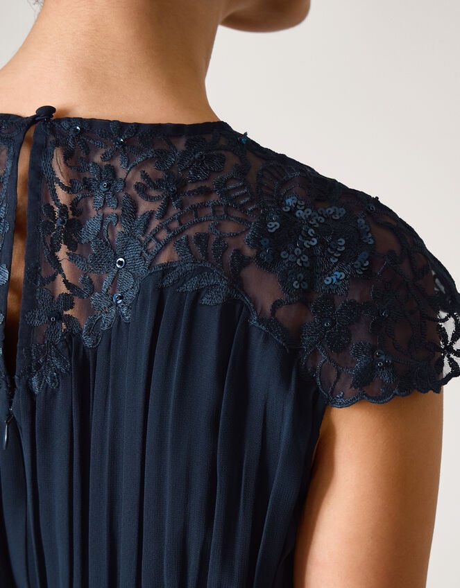 Elodie Lace Chiffon Bridesmaid Dress, Blue (NAVY), large