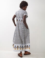 East Lainey Print Short Sleeve Midi Dress, Blue (BLUE), large