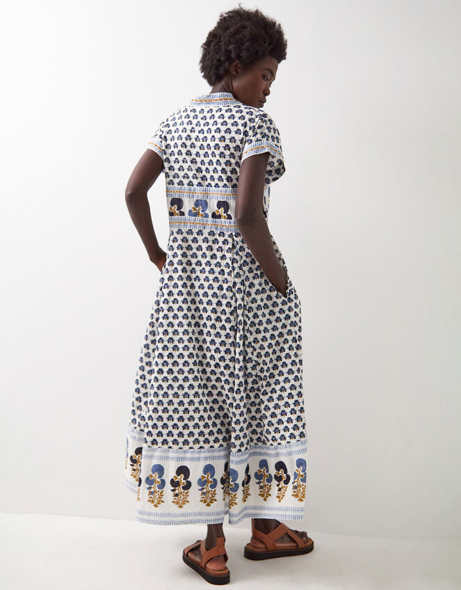East Lainey Print Short Sleeve Midi Dress, Blue (BLUE), large