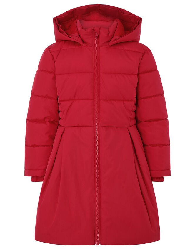 Flared Padded Coat with Recycled Fabric, Red (RED), large