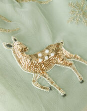 Enchanted Tulle Ruffle Christmas Dress, Green (GREEN), large