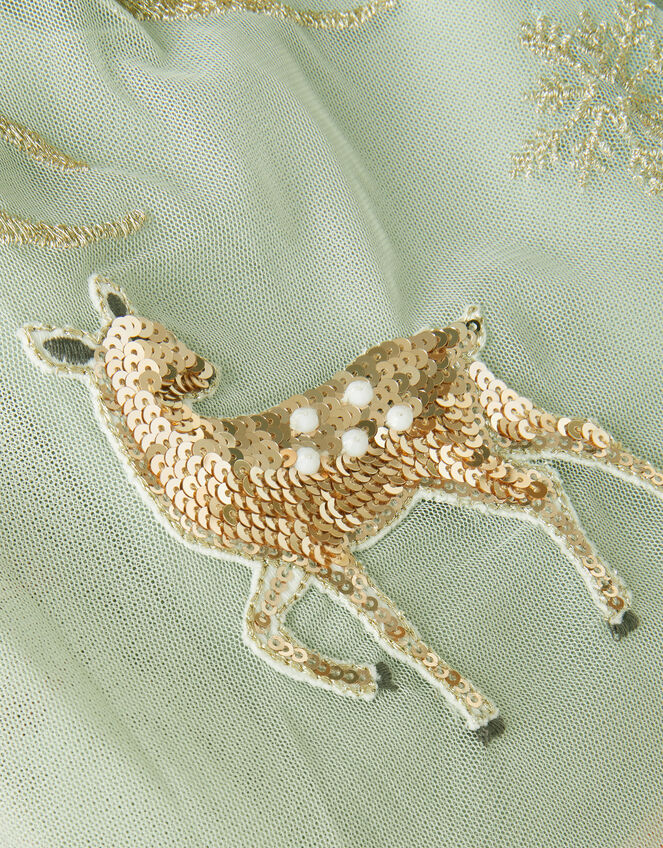 Enchanted Tulle Ruffle Christmas Dress, Green (GREEN), large