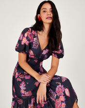 Finn Hanky Hem Dress in Sustainable Viscose, Blue (NAVY), large