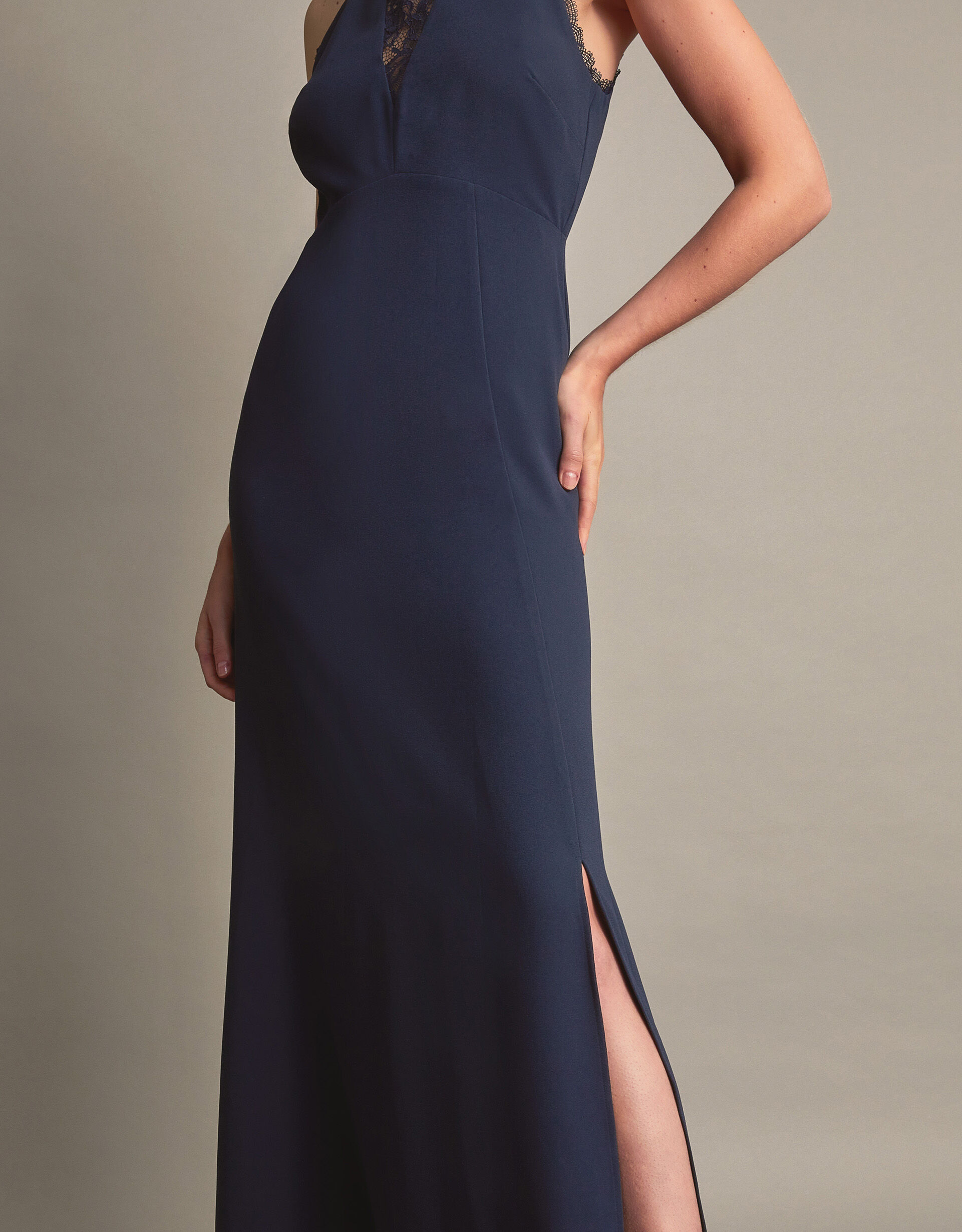 Jackie Lace Halter Dress Blue