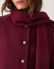 Alicia Scarf Coat, Red (BURGUNDY), large