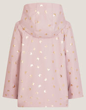 Foil Butterfly Print Rain Coat, Pink (PINK), large