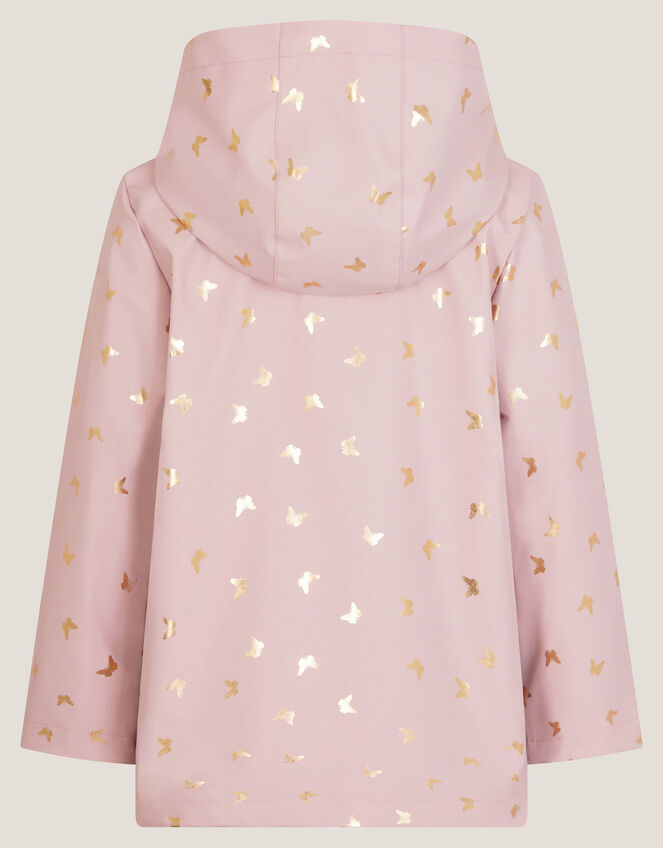 Foil Butterfly Print Rain Coat, Pink (PINK), large