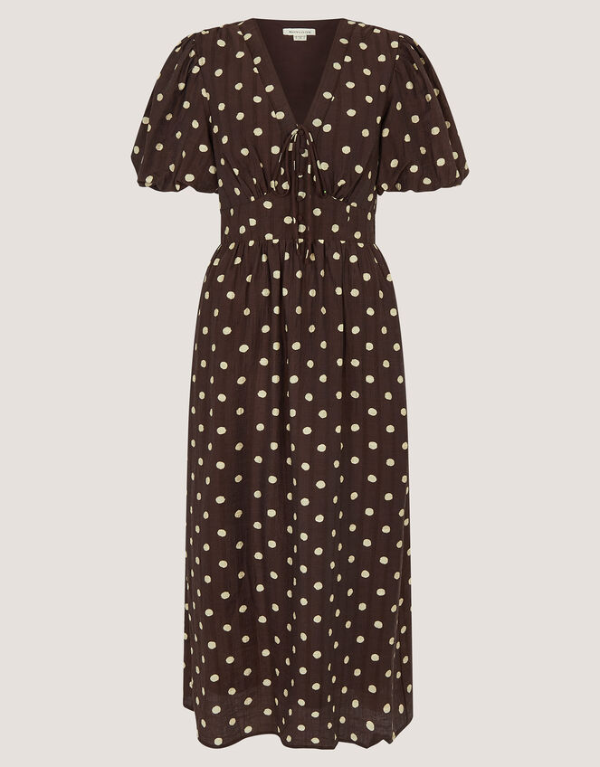 brown poplin midi dress Veronica Beard Jolie Cotton Poplin Midi Dress | Dark Mocha