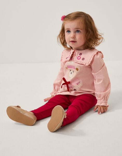 Baby Bear Collared Top & Leggings Set, Pink (PINK), large