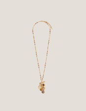 Beaded Cluster Charm Necklace, , large