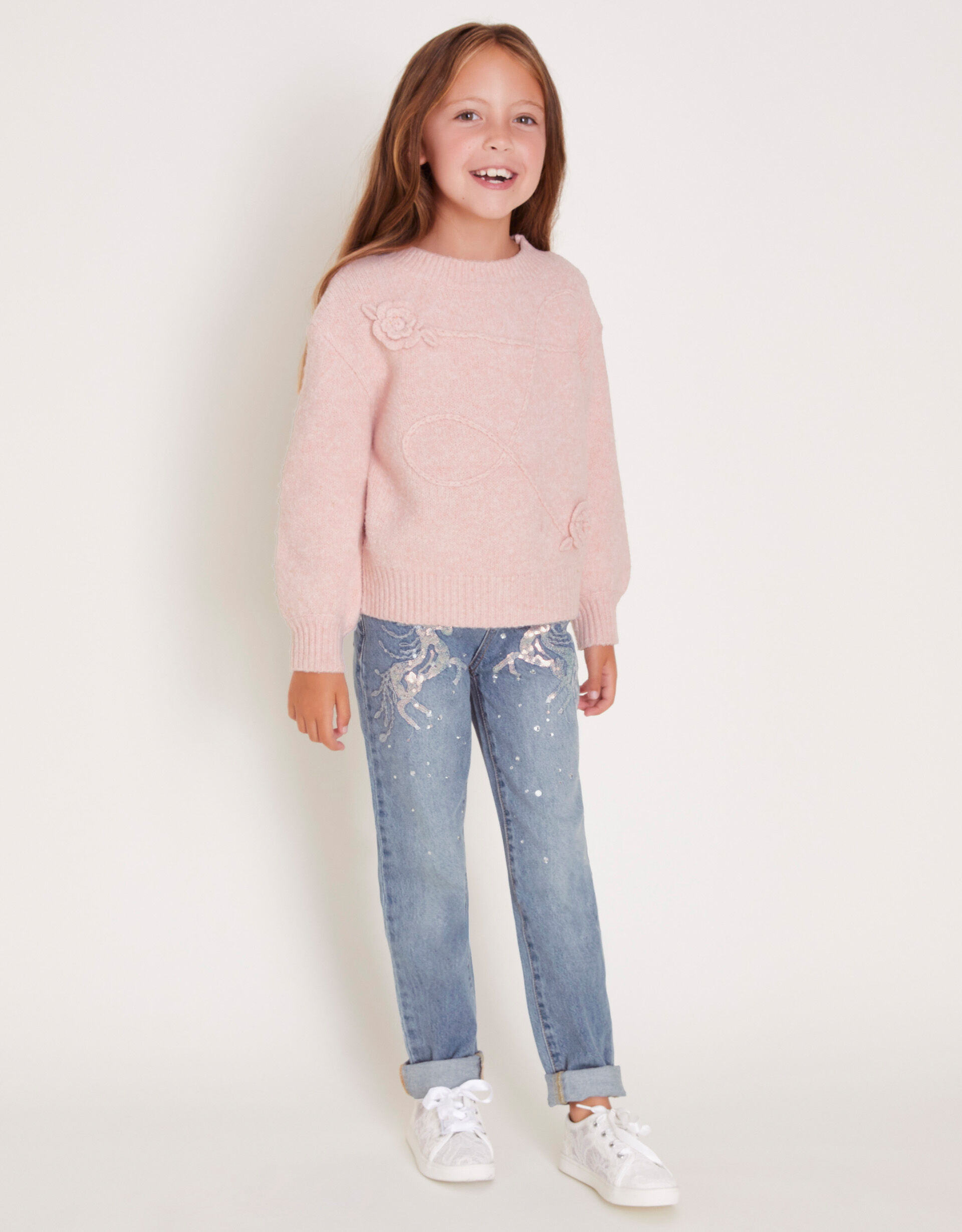 Unicorn Embellished Jeans Blue