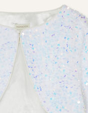 Sequin Satin Jacket, Ivory (IVORY), large