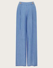Peri Wide Leg Trousers, Blue (DENIM BLUE), large
