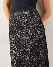 Ria Lace Pencil Skirt , Black (BLACK), large