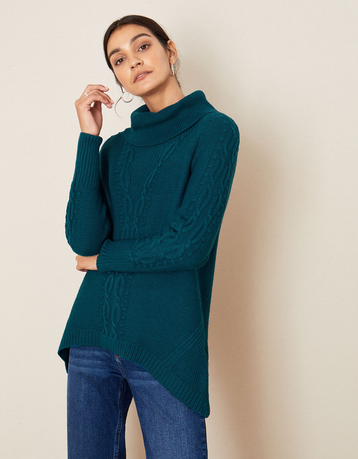 Teal roll hot sale neck