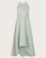 Strappy Sequin High-Low Prom Dress, Green (SAGE), large
