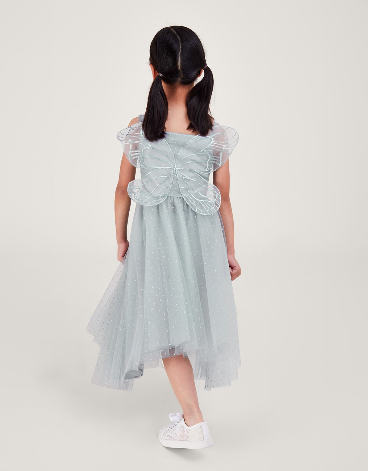 Land of Wonder Butterfly Wings Glitter Dress Grey