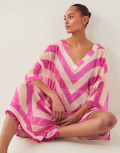 Sorcha Chevron Stripe Kaftan Dress, , large