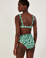 Ikat Print Bikini Top, Green (GREEN), large