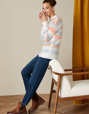 Stripe Longline Tunic Jumper, Blue (BLUE), large