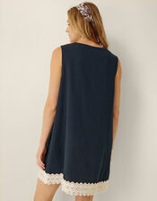 Anais Eyelet Lace Mini Dress, Blue (NAVY), large