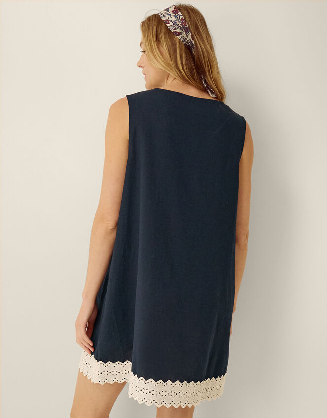 Anais Eyelet Lace Mini Dress, Blue (NAVY), large