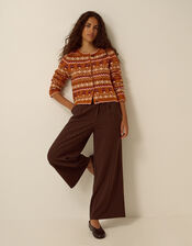 Mia Mushroom Knit Cardigan, Orange (RUST), large