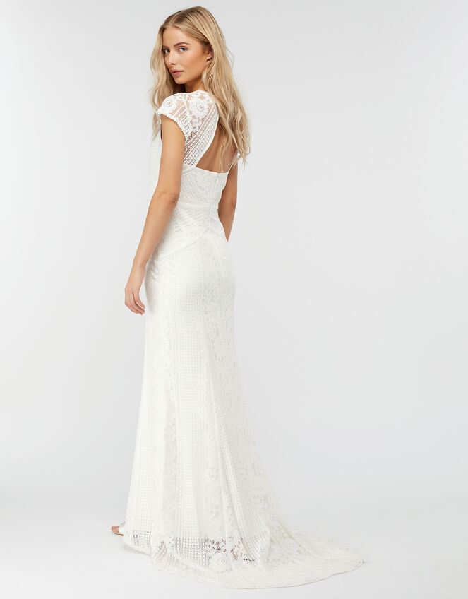 Meghan Geo Lace Maxi Wedding Dress, Ivory (IVORY), large
