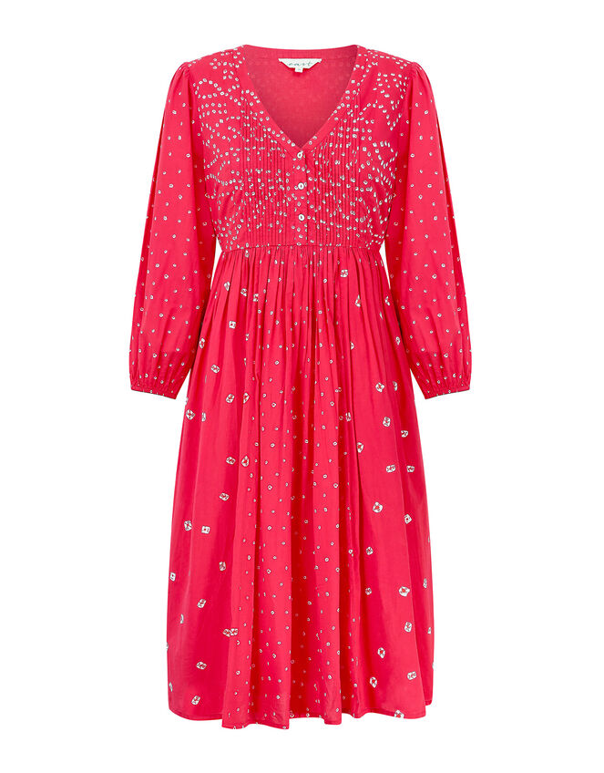 East Nova Bandhani Print Dress, Red (RED), large