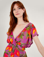 Atiena Print Dress in Sustainable Viscose , Purple (PURPLE), large