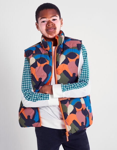 Reversible Camo Gilet , Orange (ORANGE), large