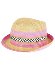 Stripe Trilby Hat, Multi (MULTI), large