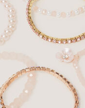 6-Pack Flower Beaded Bracelets, , large