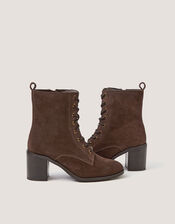 Hope Lace Up Suede Ankle Boots, Brown (CHOCOLATE), large