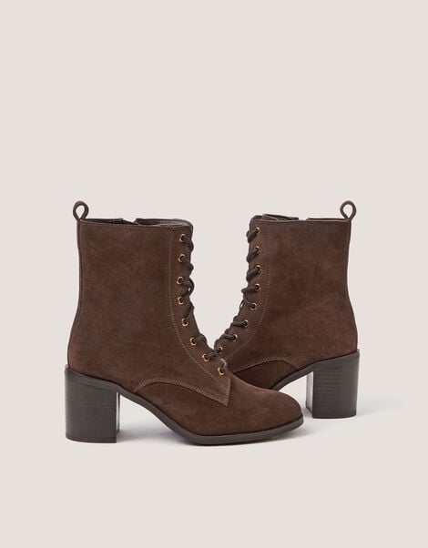 Hope Lace Up Suede Ankle Boots, Brown (CHOCOLATE), large