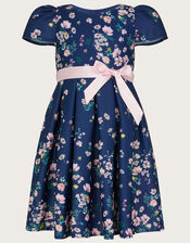 Dita Floral Scuba Dress, Blue (NAVY), large