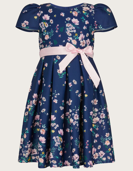 Dita Floral Scuba Dress Blue, Blue (NAVY), large