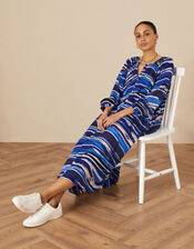 Gelato Stripe Dress in Sustainable Fabric, Blue (BLUE), large