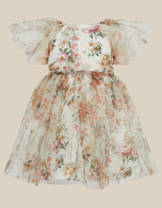 Baby Noa Floral Print Tulle Party Dress, Multi (MULTI), large