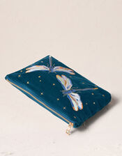 Elizabeth Scarlett Dragonfly Pouch, Teal (Emerald), large